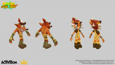Concept art of Prehistoric Costume from the video game Crash Bandicoot On The Run by Richard Partridge
