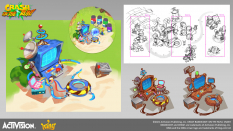 Concept art of Coco's Base Mission Computer from the video game Crash Bandicoot On The Run by Nana Li