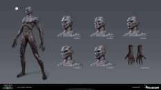 Concept art of Grey Ones Head Concepts from the video game Conan Exiles by Filipe Augusto