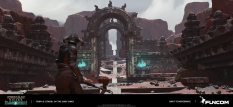 Concept art of Temple Citidal Of The Grey Ones from the video game Conan Exiles by Bartosz Tchorzewski