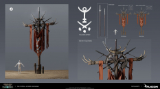 Concept art of Accursed Banner from the video game Conan Exiles by Filipe Augusto