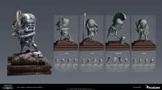 Concept art of Conan Chop Chop Figurines from the video game Conan Exiles by Filipe Augusto