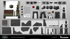 Concept art of Stygian Ruins Modular Pieces from the video game Conan Exiles by Filipe Augusto
