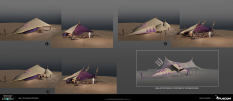 Concept art of Stygian Tent from the video game Conan Exiles by Daniele Solimene