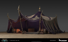 Concept art of Stygian Tent from the video game Conan Exiles by Diogo Rodrigues