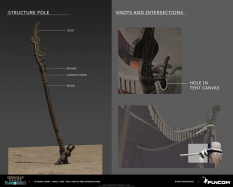 Concept art of Stygian Tent Poles And Knots from the video game Conan Exiles by Diogo Rodrigues