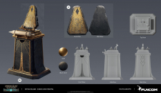 Concept art of Surge Lore Pedestal from the video game Conan Exiles by Filipe Augusto