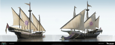 Concept art of Stygian War Ship from the video game Conan Exiles by Daniele Solimene
