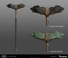 Concept art of Menagerie Two-Handed Hammer from the video game Conan Exiles by Diogo Rodrigues
