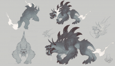 Concept art of Hellhound from the video game Darksiders Genesis by Baldi Konijn