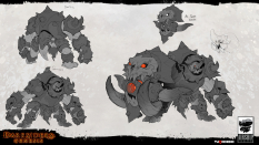 Concept art of Shield Demon from the video game Darksiders Genesis by Baldi Konijn