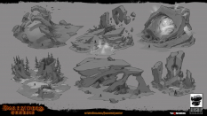 Concept art of Early Environment Concept from the video game Darksiders Genesis by Jesse Carpenter