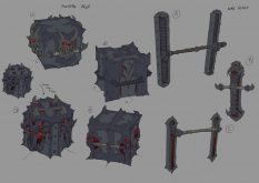 Concept art of Demon Gear Set from the video game Darksiders Genesis by Baldi Konijn