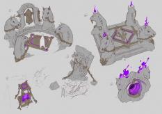 Concept art of Summoner Stone from the video game Darksiders Genesis by Baldi Konijn