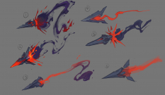 Concept art of Strife's Havoc Form Missles from the video game Darksiders Genesis by Baldi Konijn