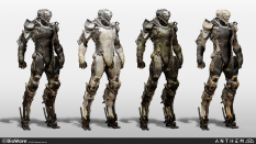 Concept art of Lancer Exo from the video game Anthem by Alex Figini