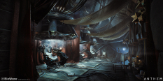 Concept art of Amplifier Room from the video game Anthem by Ken Fairclough