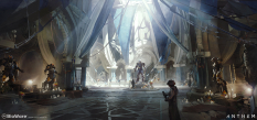Concept art of Hall Of Heroes from the video game Anthem by Ken Fairclough