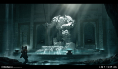 Concept art of Legion Of Dawn Statue from the video game Anthem by Steve Klit