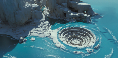 Concept art of Nexus Coast Relic from the video game Anthem by Ken Fairclough