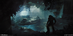 Concept art of Sunken Cell from the video game Anthem by Ken Fairclough