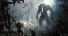 Concept art of Swamp Golem from the video game Anthem by Ken Fairclough