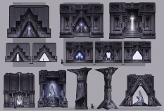 Concept art of Tower Of Trials Chamber from the video game Godfall by David Noren