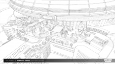 Concept art of The Arena from the video game Rogue Company by Spencer Parke