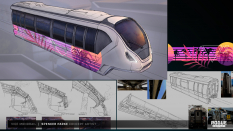 Concept art of Vice Monorail from the video game Rogue Company by Spencer Parke