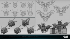 Concept art of Vice Rave Robot Design Process from the video game Rogue Company by Spencer Parke