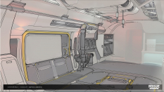 Concept art of Chimera Interior from the video game Rogue Company by Bryce Homick