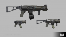 Concept art of Lpmx Smg from the video game Rogue Company by Trevor Brown