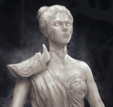 Concept art of Athena from the video game God Of War by Yefim Kligerman