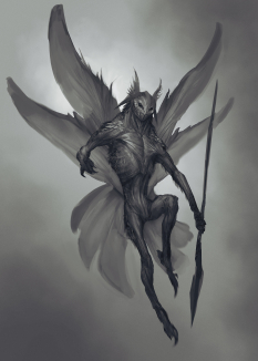 Concept art of Dark Elves from the video game God Of War by Yefim Kligerman