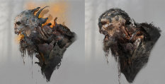 Concept art of Draugr from the video game God Of War by Dela Longfish