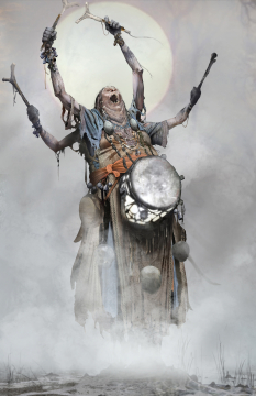 Concept art of Revenant Witch from the video game God Of War by Dela Longfish