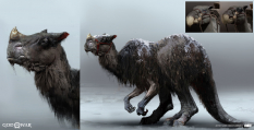 Concept art of Beast Of Burden from the video game God Of War by Jose Cabrera