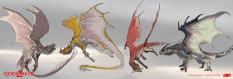 Concept art of Flying Dragon from the video game God Of War by Stephen Oakley