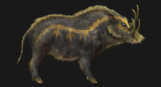 Concept art of Freya's Boar from the video game God Of War by Yefim Kligerman