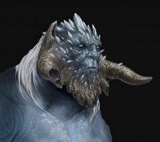 Concept art of Ice Troll from the video game God Of War by Yefim Kligerman