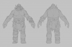 Concept art of Ice Troll from the video game God Of War by Yefim Kligerman