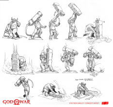 Concept art of Troll Concepts from the video game God Of War by Stephen Oakley