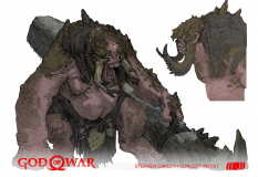 Concept art of Troll Concepts from the video game God Of War by Stephen Oakley