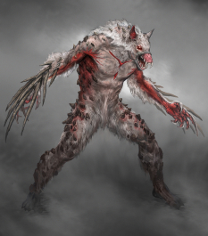 Concept art of Wulver from the video game God Of War by Yefim Kligerman