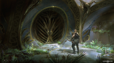 Concept art of Alfheim Holding Cells from the video game God Of War by Abe Taraky