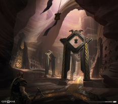 Concept art of Jotunheim Interior from the video game God Of War by Mark Castanon