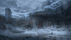 Concept art of Midgard from the video game God Of War by Luke Berliner