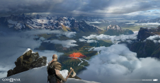 Concept art of The Mountain Vista's from the video game God Of War by Mark Castanon