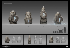 Concept art of Various Statues from the video game God Of War by Jin Kim