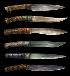 Concept art of Kratos' Knife from the video game God Of War by Yefim Kligerman